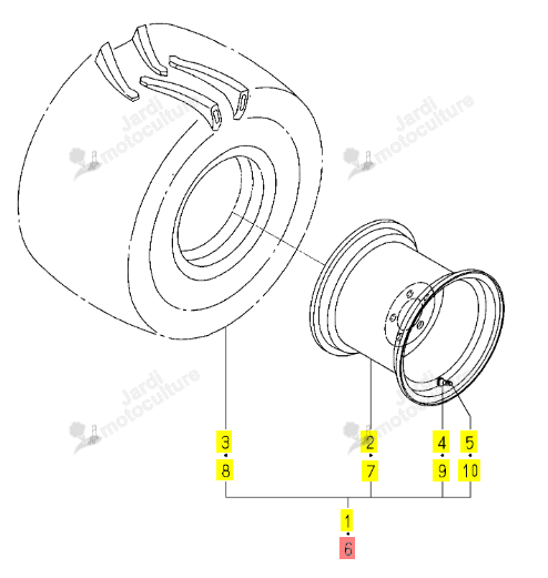 Roue Agraire Droite 26x12.0 Iseki 1739-317-330-10