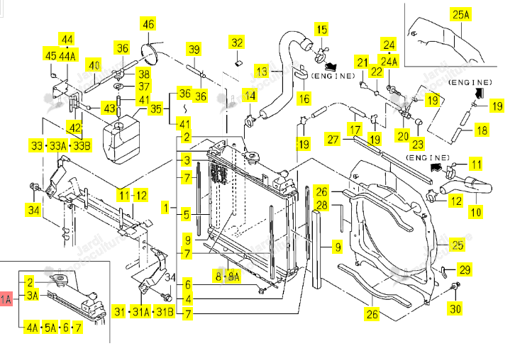 Radiateur ISEKI 1740-102-500-10