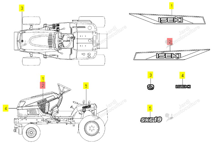 Auto-Collant ISEKI 1739-901-002-00
