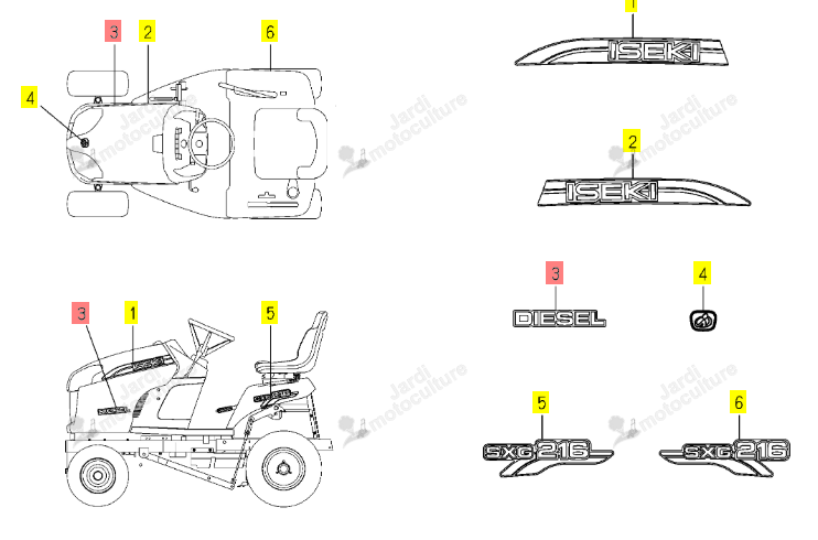 Autocollant Diesel Iseki 1739-901-073-00