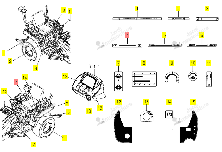 Autocollant PTO Iseki 1739-902-075-00