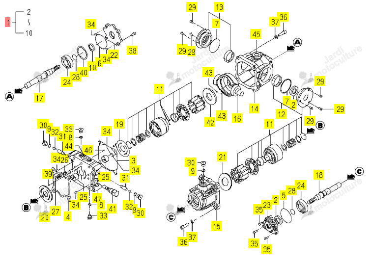 Kit Réparation BV HST Iseki 1740-202-520-00