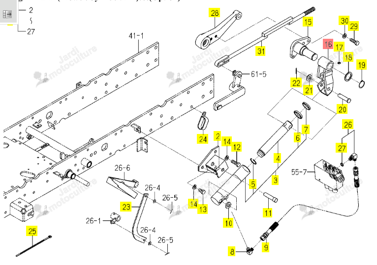 Bras de Tringlerie Relevage Iseki 1739-554-360-00