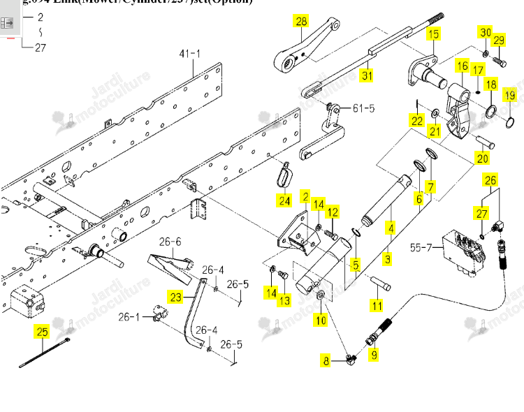 KIT VERIN RELEVAGE TXG 237 ISEKI 1739-554-520-00