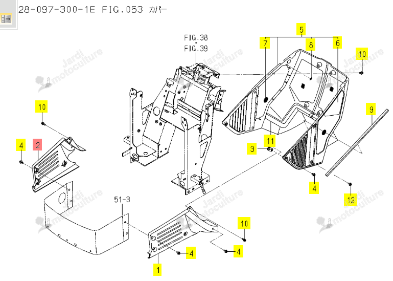 Grille ISEKI 1739-604-002-00