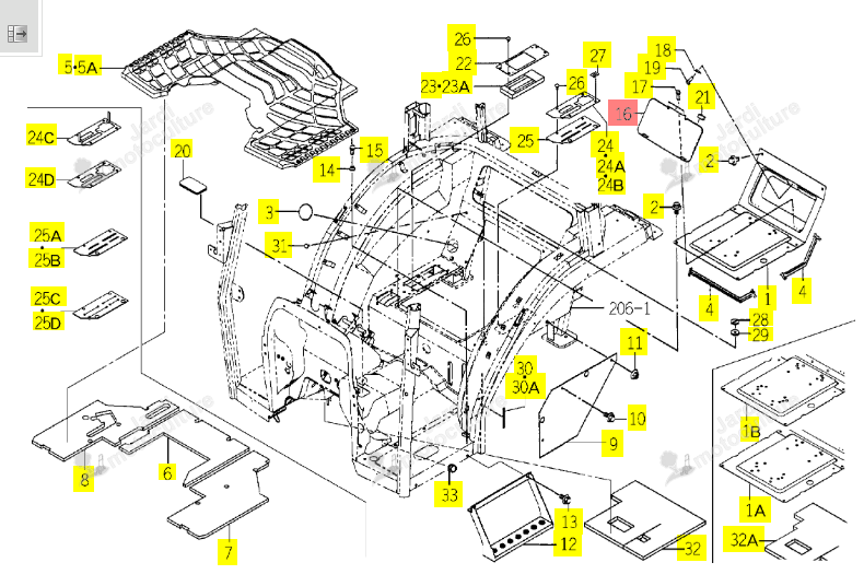 Couvercle P/TG5330 Iseki 1742-631-270-11