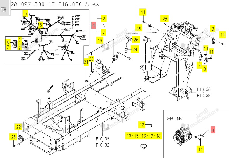 FAISCEAU PRINC. ISEKI 1728-690-200-20