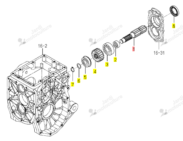Arbre Sortie PTO Iseki 1738-212-002-00