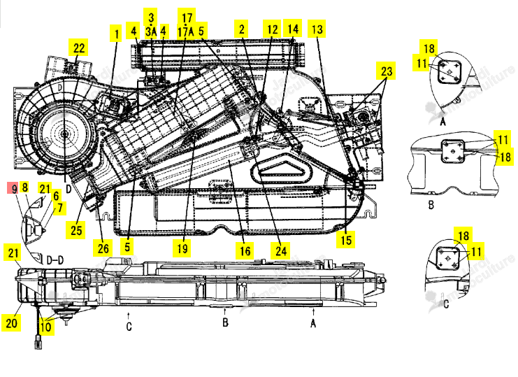 Moteur Climatisation Iseki 1729-782-513-00