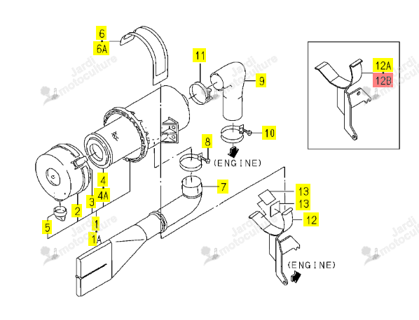 Support Filtre à Air Iseki 1716-104-210-40