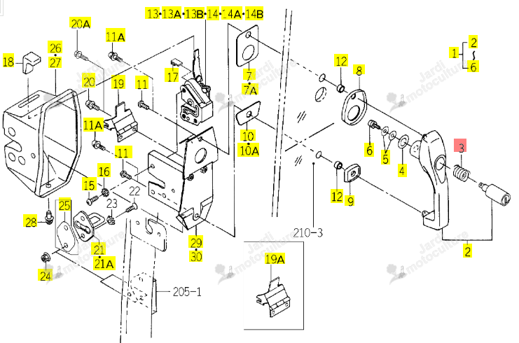 Ressort Barillet Porte Iseki 1729-733-203-00