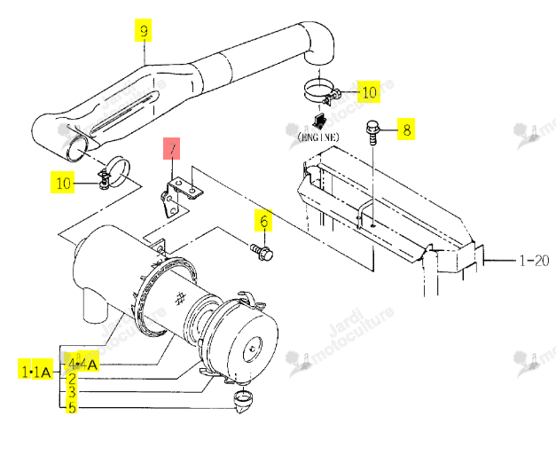 Support de Filtre à Air Iseki 1729-104-210-10