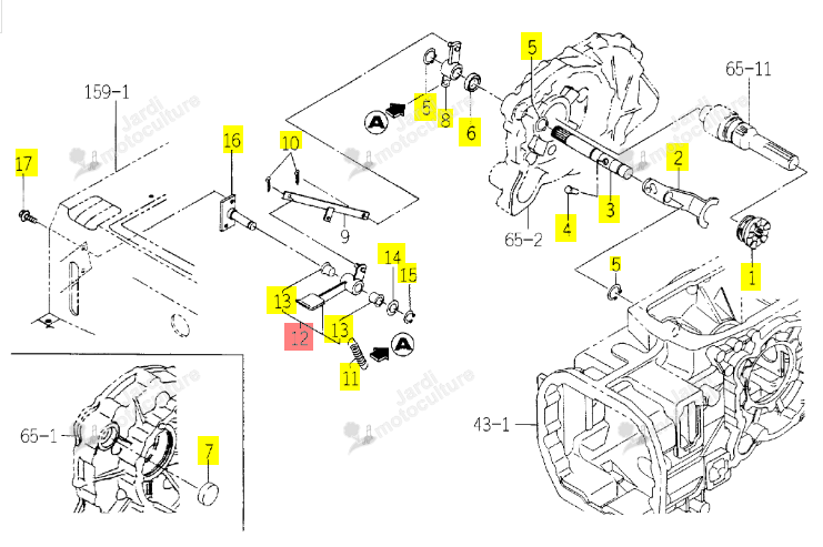 PEDALE DE DIFFERENTIEL ISEKI 1729-308-200-10