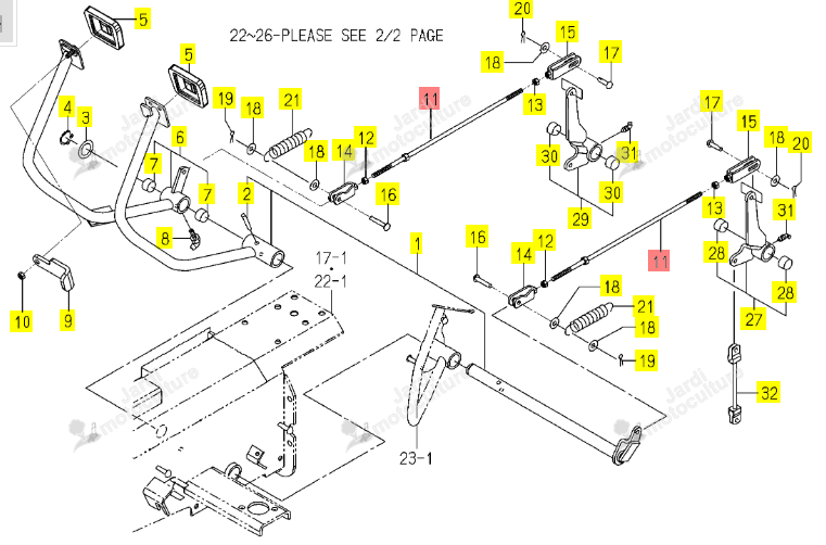 TIGE DE POUSSEE 435 ISEKI 1678-312-200-10