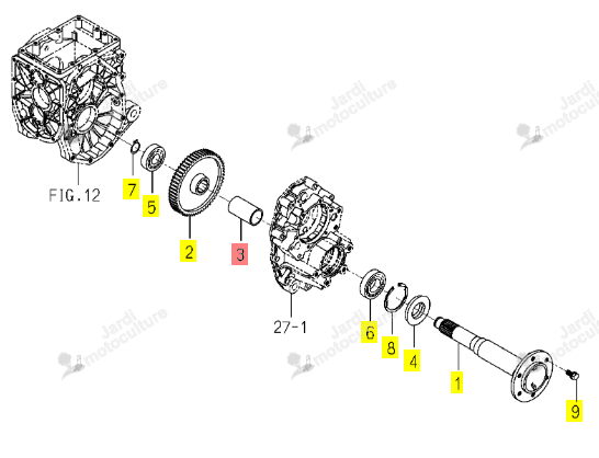 Entretoise 84 Iseki 1703-307-003-00