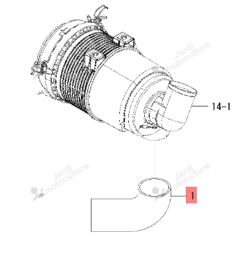 Durite de filtre à air Iseki 1656-104-004-00