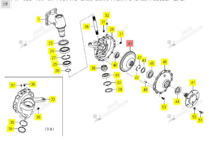 Couronne conique Iseki 1650-434-012-20