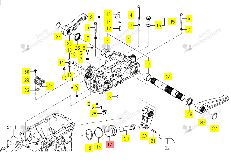 Piston de Relevage Iseki 1656-501-001-00