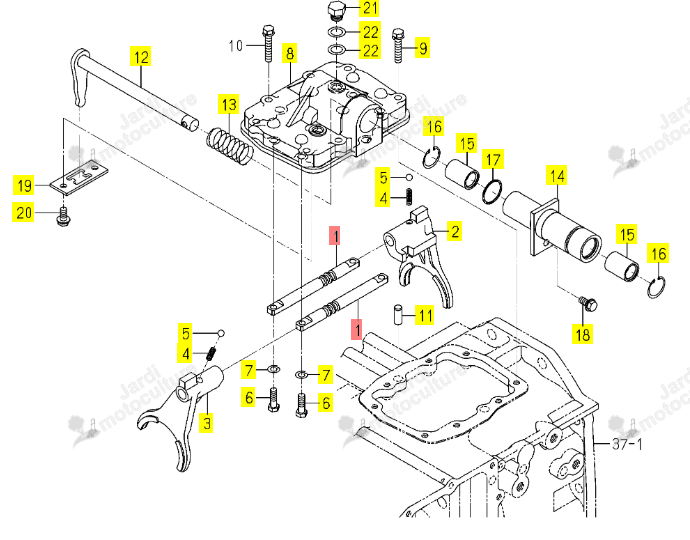 AXE SUPPORT FOURCHETTE ISEKI 1656-256-001-00
