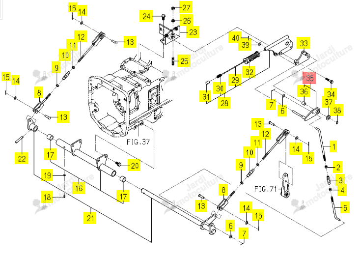 Bras de frein de parking Iseki 1772-313-270-00
