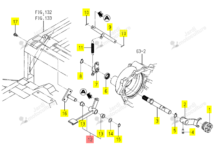 PEDALE DE DIFFERENTIEL ISEKI 1773-308-230-00