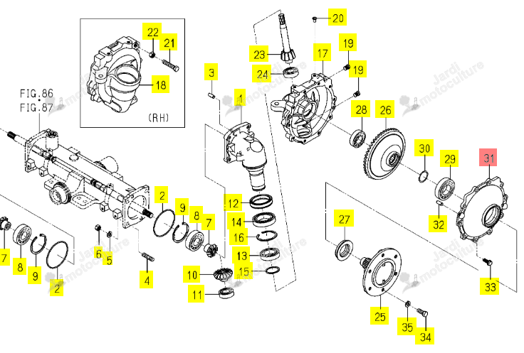 Couvercle Réducteur Roues Iseki 1773-434-009-10