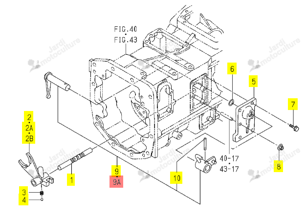 SET BRAS/LEVIER TRANSLAT REDUC ISEKI 1773-256-220-20