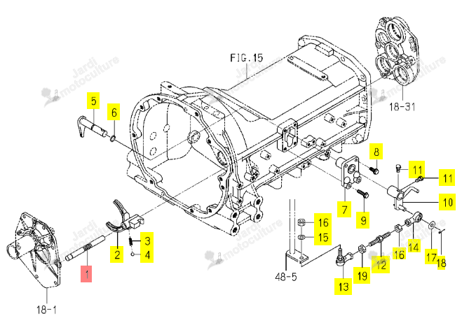 Support Axe Translat. Invers. Iseki 1773-252-001-00