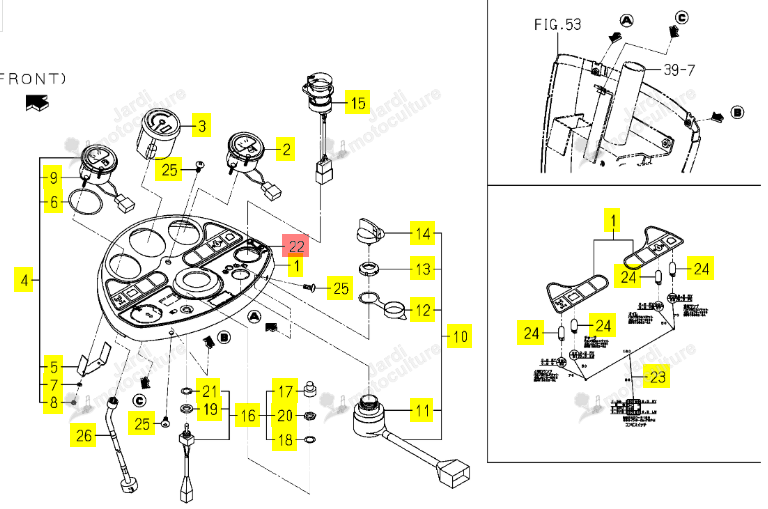 Autocollant Tableau de Bord Iseki 1770-621-001-10
