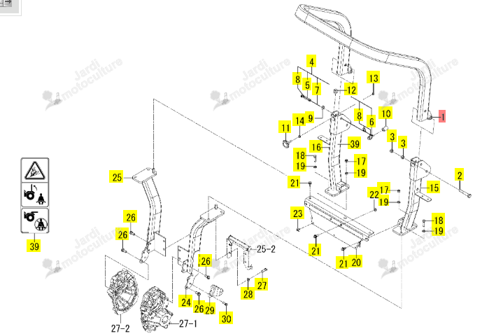 Armature Supérieure d'Arceau Iseki 1776-702-250-10
