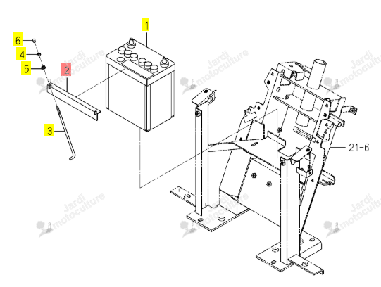 Equerre de fixation batterie Iseki 1782-112-071-00