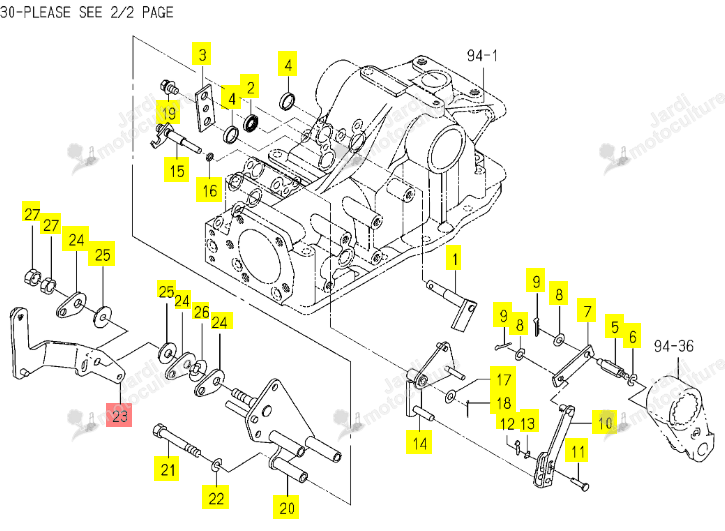 Bras Déposition Relevage Iseki 1773-504-230-10