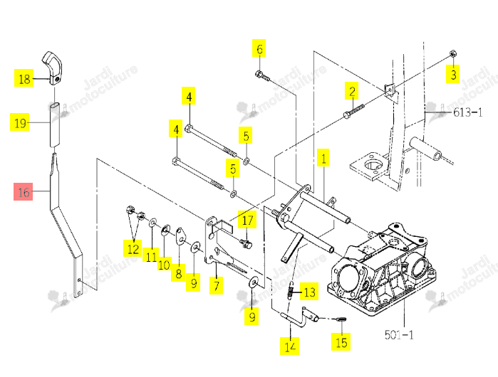 Levier Relevage AR Iseki 1774-505-001-00