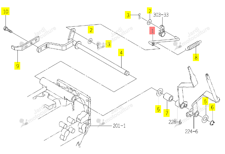 Tringle Pedal Diff Iseki 1774-309-250-00