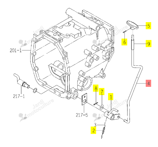 Levier Cde 4WD Iseki 1774-263-001-20