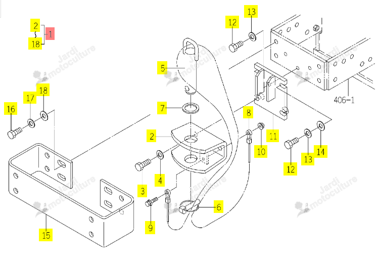 Kit Support Masse AV Iseki 1774-411-200-00