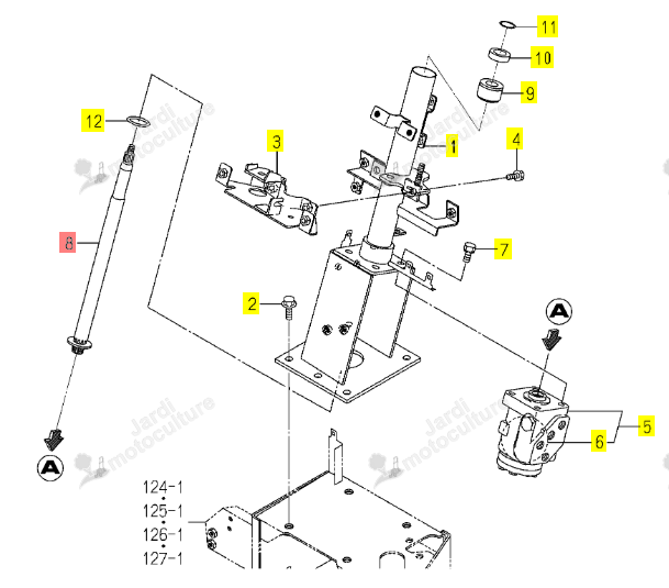 Arbre de direction Iseki 1774-407-270-20