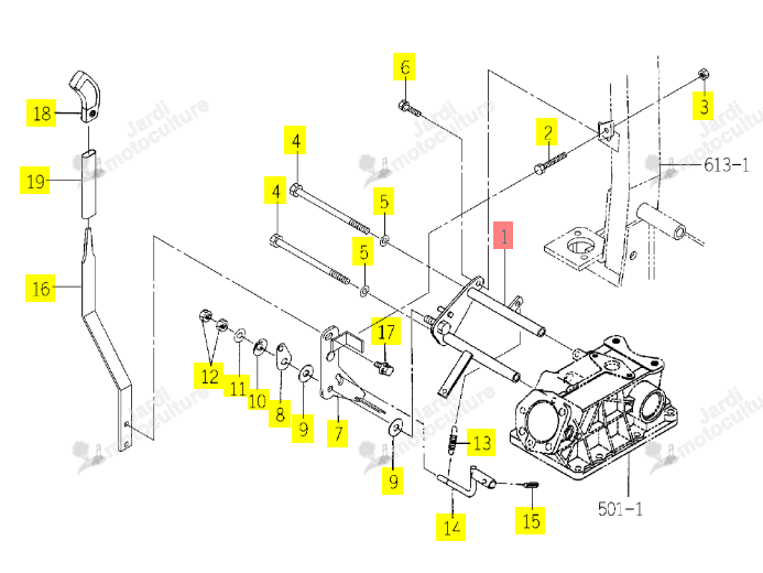 Support Levier Relevage AR Iseki 1774-505-210-10