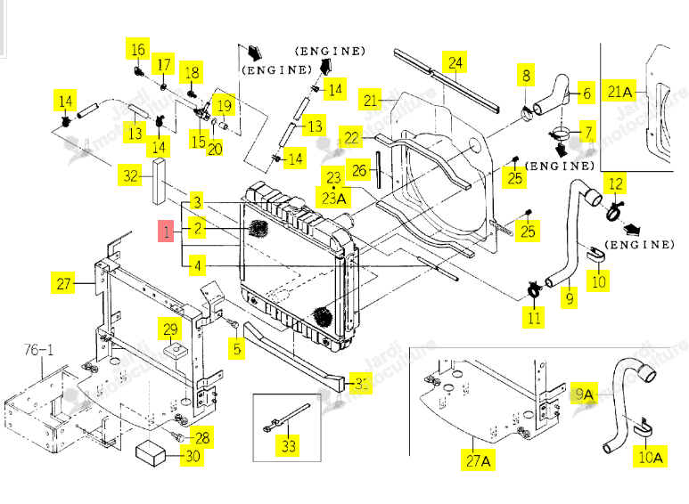 Radiateur ISEKI 1750-102-230-00