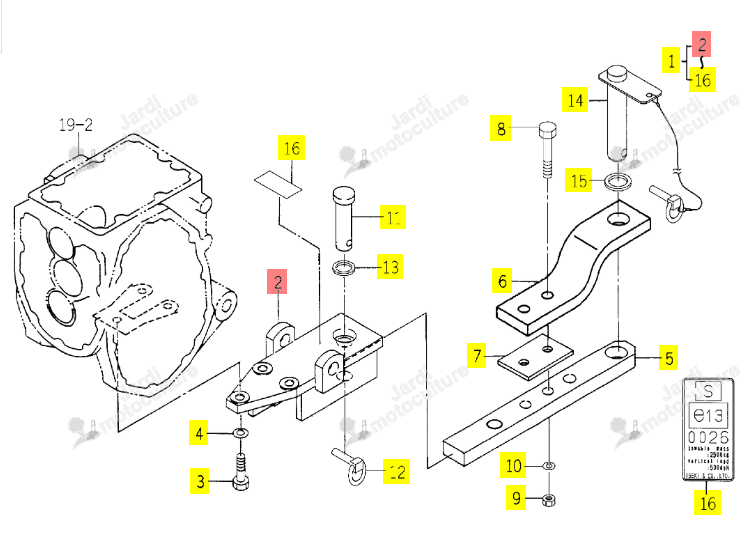 Support Attelage Iseki 1751-520-210-10