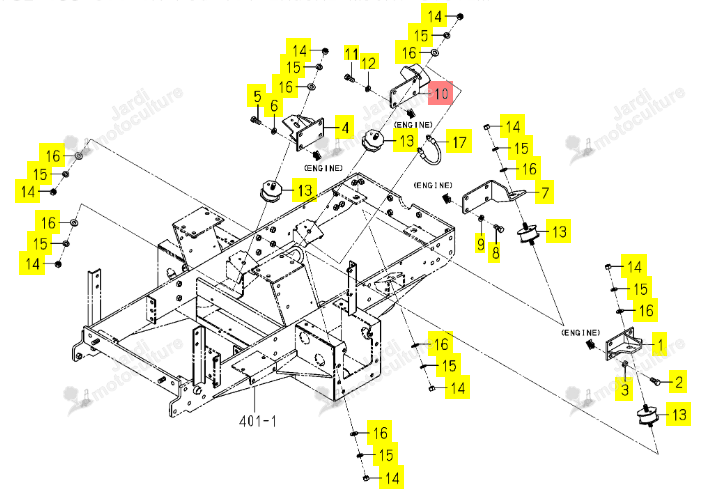 Support Moteur Arr Droit Iseki 1752-101-002-00
