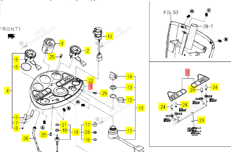 TABLEAU INTERRUPT. ISEKI 1770-621-210-00