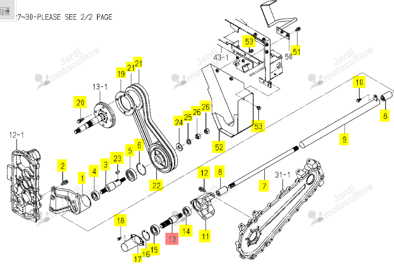 Arbre Transmission Iseki 1771-244-008-00