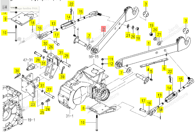 Bras de Relevage Droit Iseki 1781-514-210-00