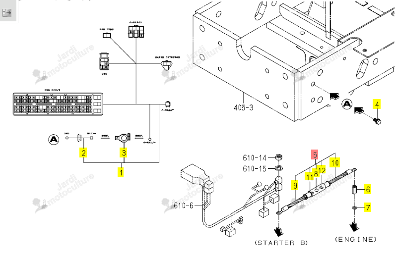 CABLE ELECTRIQUE ISEKI 1800-651-300-10