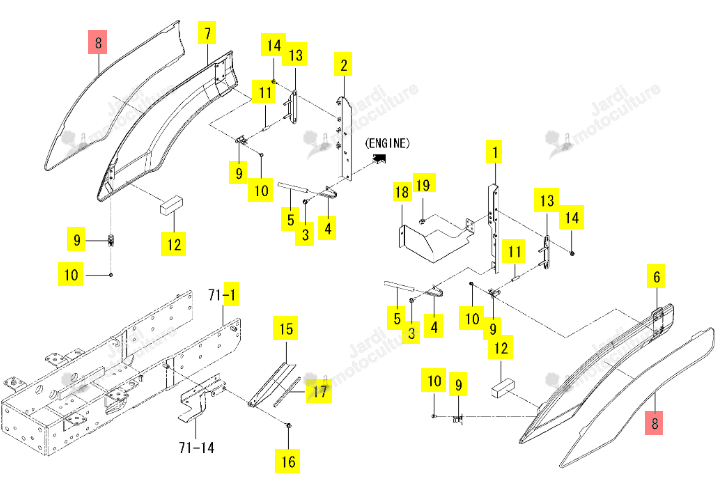 Isolant Capot Moteur Lat Iseki 1792-604-003-00