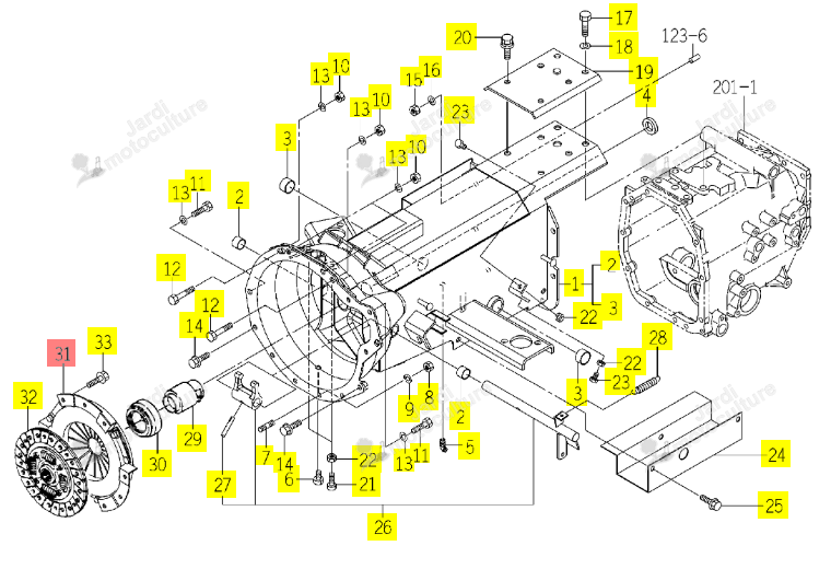 MECANISME D EMBRAYAGE ISEKI 1774-120-200-00