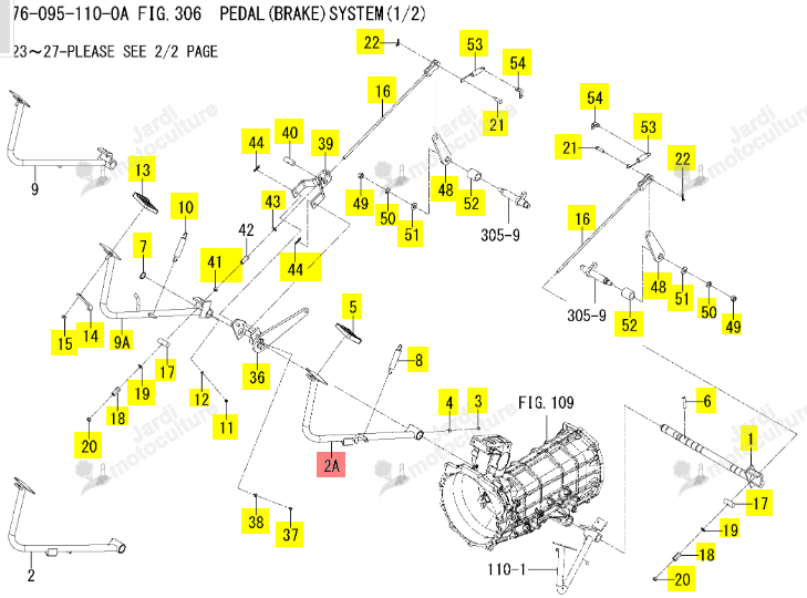 PEDALE DE FREIN ISEKI 1776-312-210-10