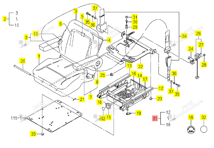 Suspension Iseki 1785-611-220-30