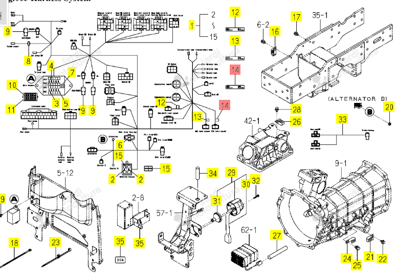 Etiquette Changement 4WD Iseki 1776-690-404-00